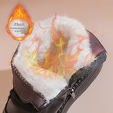 Mother Cowhide Wool Fleece Lined Soft Bottom Non-slip Wear-resistant Ankle Boots